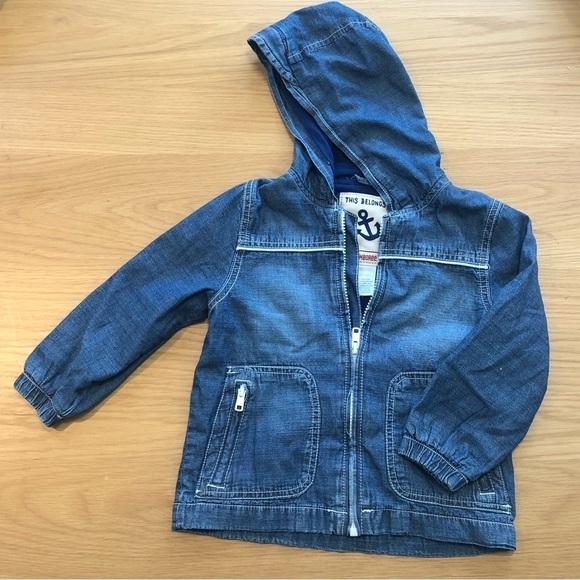 GYMBOREE, jean jacket size 2 to 3T with white detailing - Picture 1 of 9